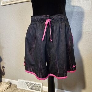Nike Women's Black and Pink Athletic Shorts